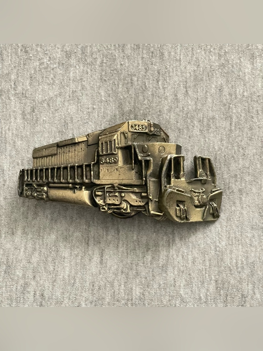 Great American 1980 Brass Train Locomotive Engine 3489 Belt Buckle Limited Ed